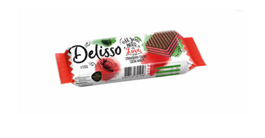 Delisso Crunchy and Cream Strawberry Rich Flavoured Wafer, 28g