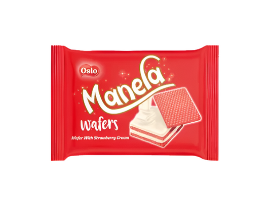 Manela, napolitană cu cremă de căpșuni, 25g